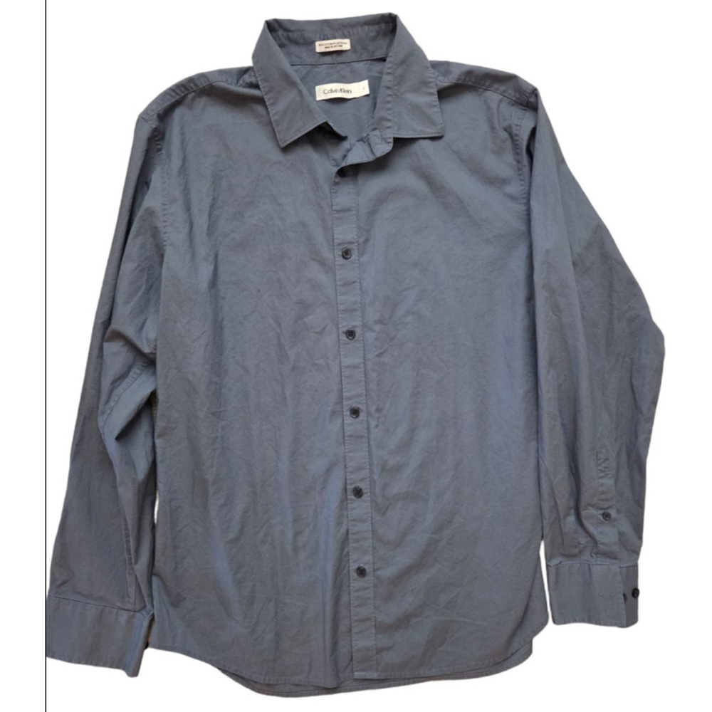 Men's Calvin Klein Casual Button Down Shirt L Blue